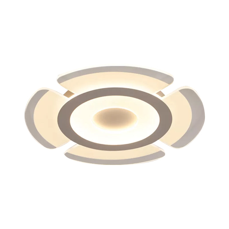 Simple Floral Acrylic Led Flush Ceiling Light - 8’/16.5’/20.5’ Wide Warm/White