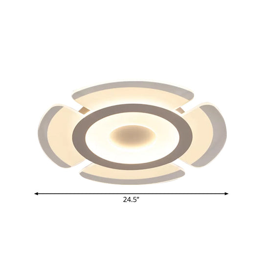 Simple Floral Acrylic Led Flush Ceiling Light - 8’/16.5’/20.5’ Wide Warm/White