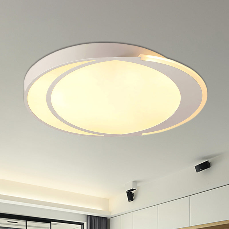 Modern Flush Mount Led Ceiling Light In White - Warm/White Lighting Square/Round Design