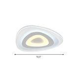 Contemporary Led Flush Mount Light - Wide Acrylic Shade Triangle Ceiling Lamp (16/20/24.5) In