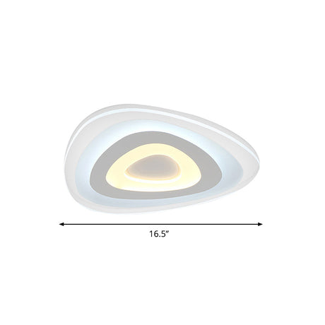 Contemporary Led Flush Mount Light - Wide Acrylic Shade Triangle Ceiling Lamp (16/20/24.5) In