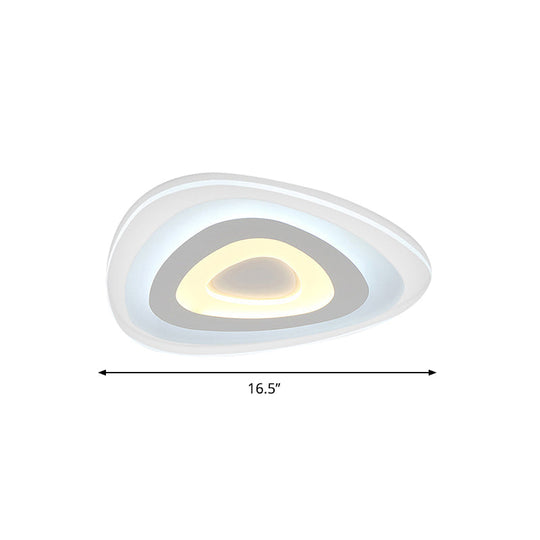 Contemporary Led Flush Mount Light - Wide Acrylic Shade Triangle Ceiling Lamp (16/20/24.5) In