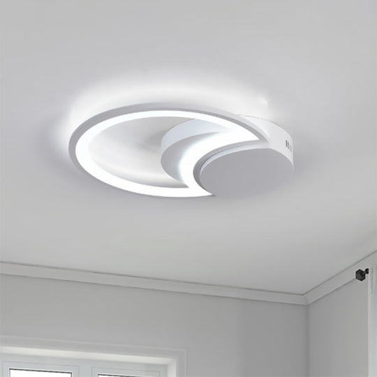 Led Bedroom Ceiling Light - 16/19.5/23.5 Wide Circle Acrylic Shade In White/Black Warm/White