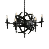 Vintage Style Metal Pendant Chandelier With Candle Design - Orbit Cage 6/8 Lights Indoor Lighting