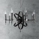 Vintage Style Metal Pendant Chandelier With Candle Design - Orbit Cage 6/8 Lights Indoor Lighting