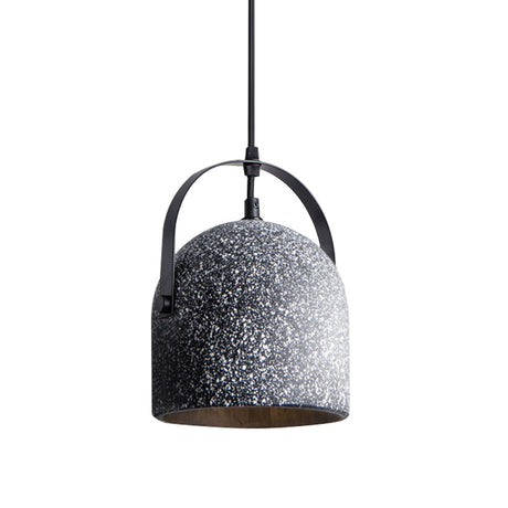 Nordic Cement Dome Pendant Light - 1-Light Black/Grey/White Hanging Design