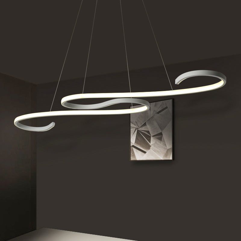 Nordic Acrylic Led Twist Pendant Light - Pink/Black/White With Warm/White/Natural Glow