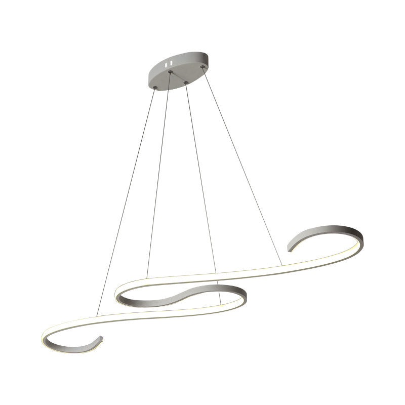Modern Nordic Led Acrylic Twist Pendant Light In Pink/Black/White - Warm/White/Natural Lighting