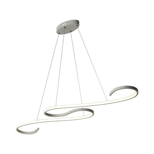 Nordic Acrylic Led Twist Pendant Light - Pink/Black/White With Warm/White/Natural Glow