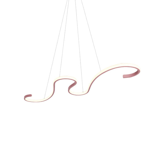 Modern Nordic Led Acrylic Twist Pendant Light In Pink/Black/White - Warm/White/Natural Lighting