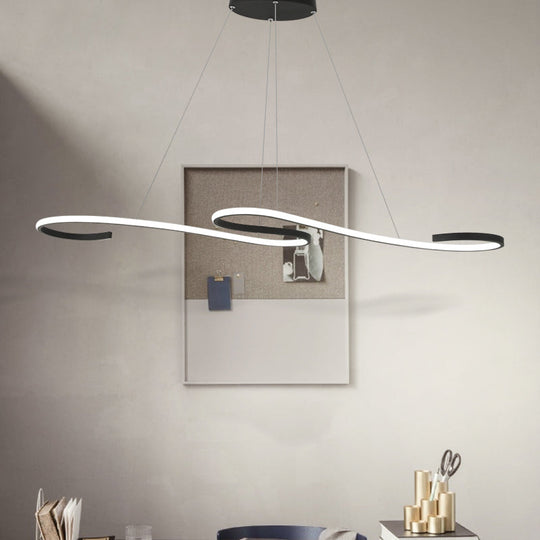 Modern Nordic Led Acrylic Twist Pendant Light In Pink/Black/White - Warm/White/Natural Lighting