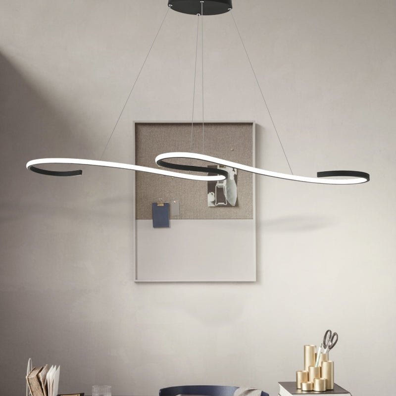 Nordic Acrylic Led Twist Pendant Light - Pink/Black/White With Warm/White/Natural Glow