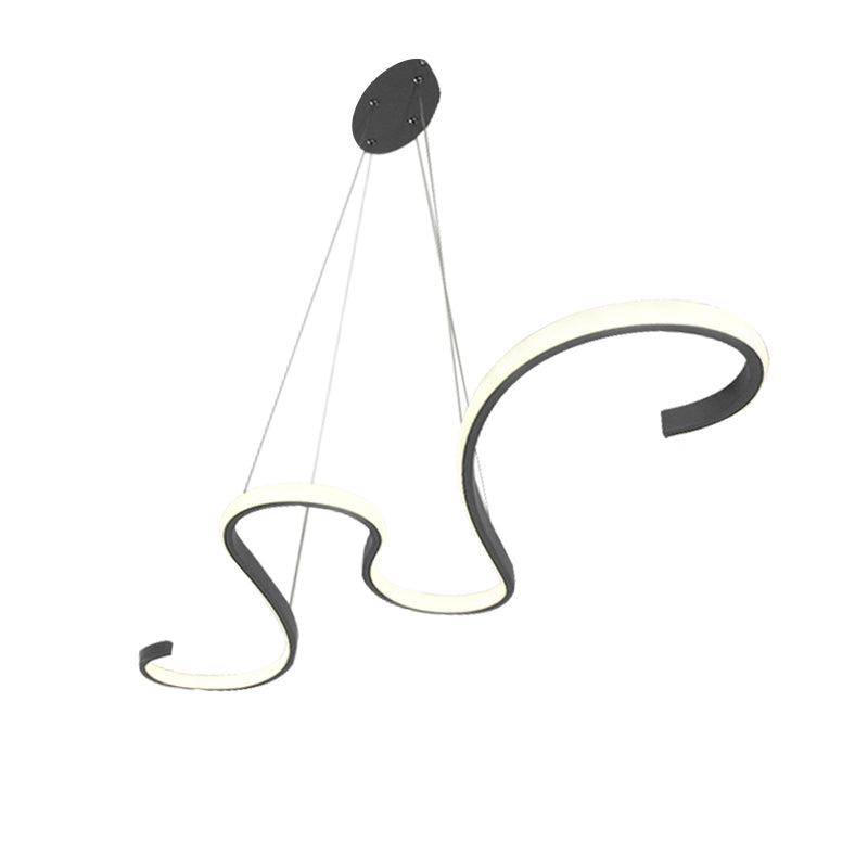 Modern Nordic Led Acrylic Twist Pendant Light In Pink/Black/White - Warm/White/Natural Lighting