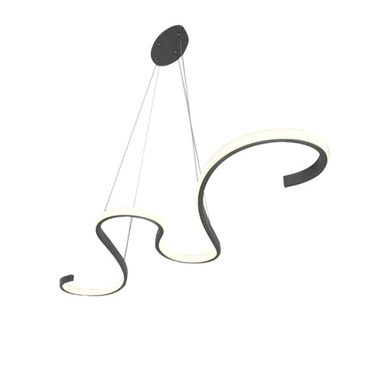 Modern Nordic Led Acrylic Twist Pendant Light In Pink/Black/White - Warm/White/Natural Lighting