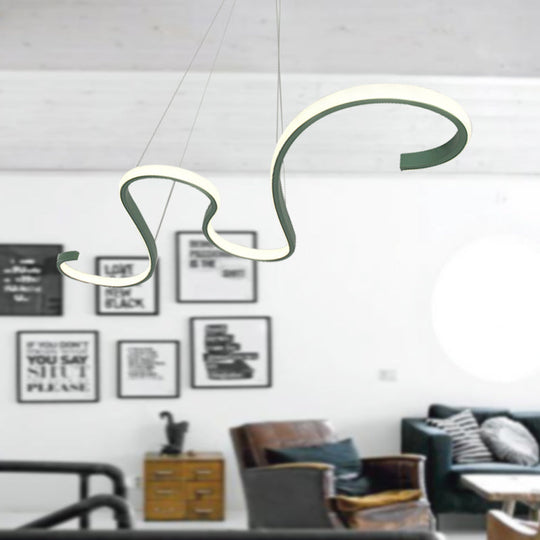 Modern Nordic Led Acrylic Twist Pendant Light In Pink/Black/White - Warm/White/Natural Lighting