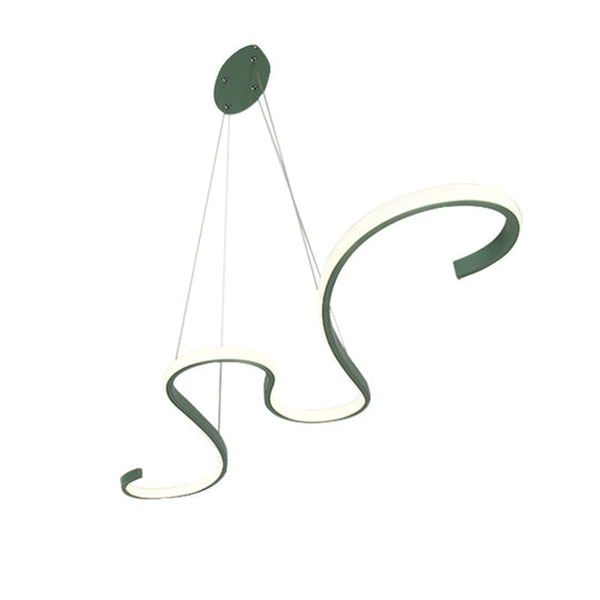 Modern Nordic Led Acrylic Twist Pendant Light In Pink/Black/White - Warm/White/Natural Lighting