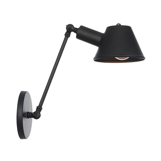 Farmhouse Black Iron Wall Lamp Sconce With Swing Arm - Bell Mount Light Fixture

Note: While It Is