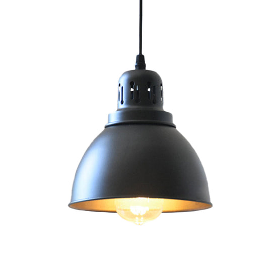 Iron Suspension Pendant Lamp With Antiqued Black Finish For Stairways 1-Bulb 3 Sizes Available