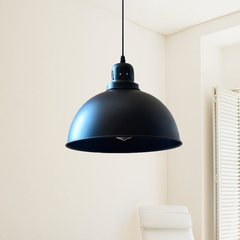 Iron Suspension Pendant Lamp With Antiqued Black Finish For Stairways 1-Bulb 3 Sizes Available / 12’