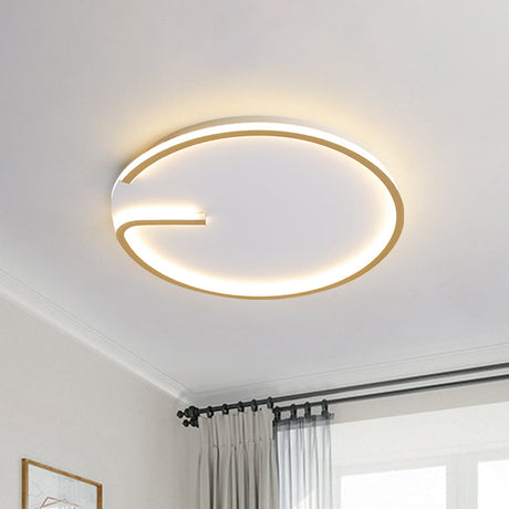 Modern White Led Flush Mount Lamp - Round Acrylic Bedroom Light 16/19.5 Dia G-Pattern Warm/White /