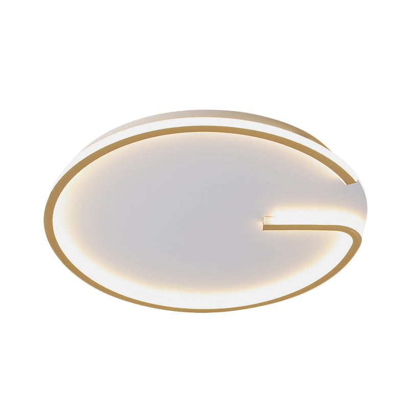 Modern White Led Flush Mount Lamp - Round Acrylic Bedroom Light 16’/19.5’ Dia G - Pattern Warm/White