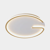 Modern White Led Flush Mount Lamp - Round Acrylic Bedroom Light 16/19.5 Dia G-Pattern Warm/White