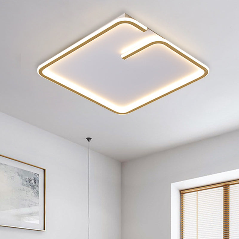 Simple Led Acrylic Flushmount Light - White Square Flush Mount Warm/White 16/19.5 Width / 16 Warm