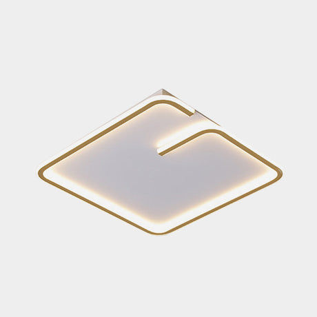 Simple Led Acrylic Flushmount Light - White Square Flush Mount Warm/White 16/19.5 Width
