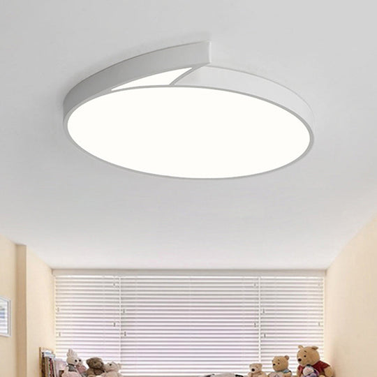 Modern Round Flush - Mount Ceiling Light - Black/White 18’/21.5’ Led Acrylic Flushmount With