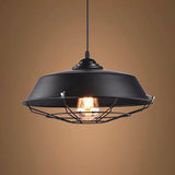 Farmhouse Barn Pendant Lamp - Height Adjustable Black/White Metal Hanging Light For Bars Matte Black