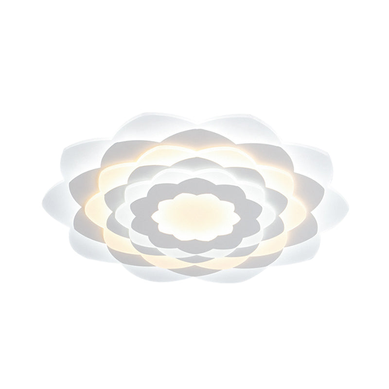 Contemporary Flower - Shaped Led Flushmount Ceiling Light For Bedroom - 16’/19.5’ Wide
