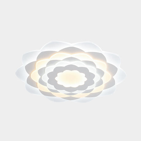 Contemporary Flower-Shaped Led Flushmount Ceiling Light For Bedroom - 16/19.5 Wide