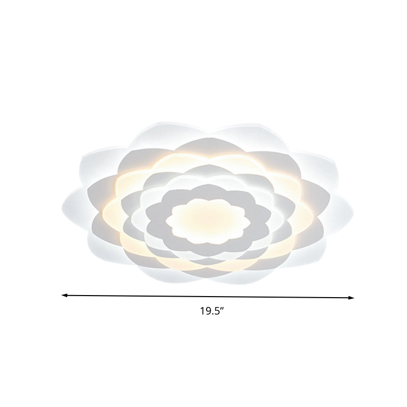 Contemporary Flower - Shaped Led Flushmount Ceiling Light For Bedroom - 16’/19.5’ Wide