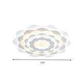 Contemporary Flower - Shaped Led Flushmount Ceiling Light For Bedroom - 16’/19.5’ Wide