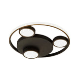 Contemporary Led Black Flush Mount Bear Head Acrylic Light Fixture