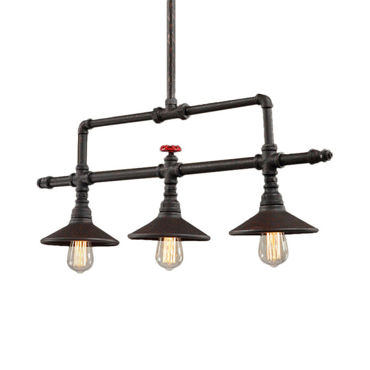 Industrial Style Wrought Iron 3/5 Lights Island Light Fixture For Restaurant Pendant Lighting