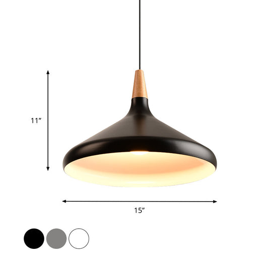 7’/11’/15’ W Cone Dining Table Pendant Light - Simple Metallic Design Adjustable Cord