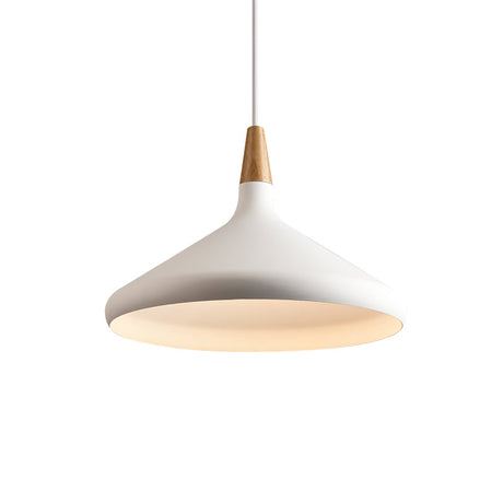 Sleek W Cone Dining Table Pendant Lighting - Metallic 1-Head Hanging Lamp With Adjustable Cord In