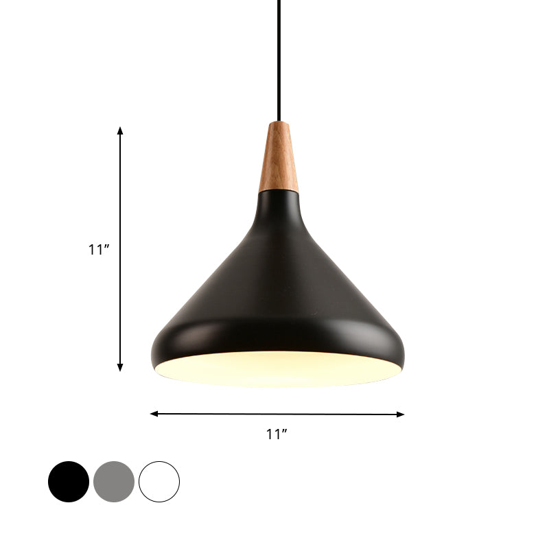 7’/11’/15’ W Cone Dining Table Pendant Light - Simple Metallic Design Adjustable Cord