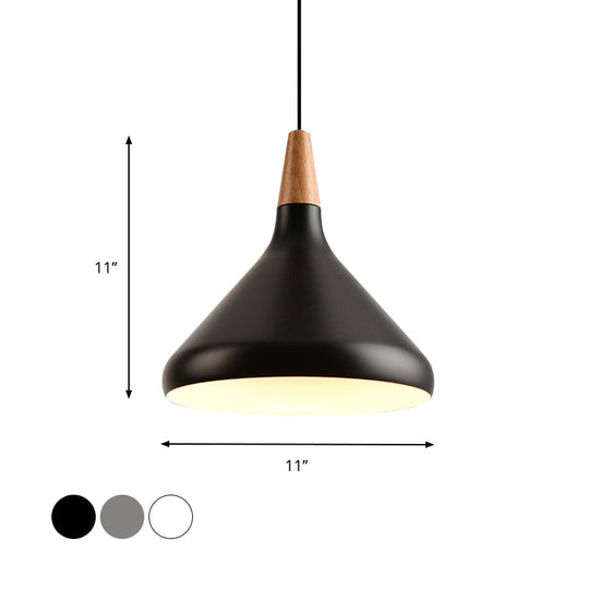 7’/11’/15’ W Cone Dining Table Pendant Light - Simple Metallic Design Adjustable Cord