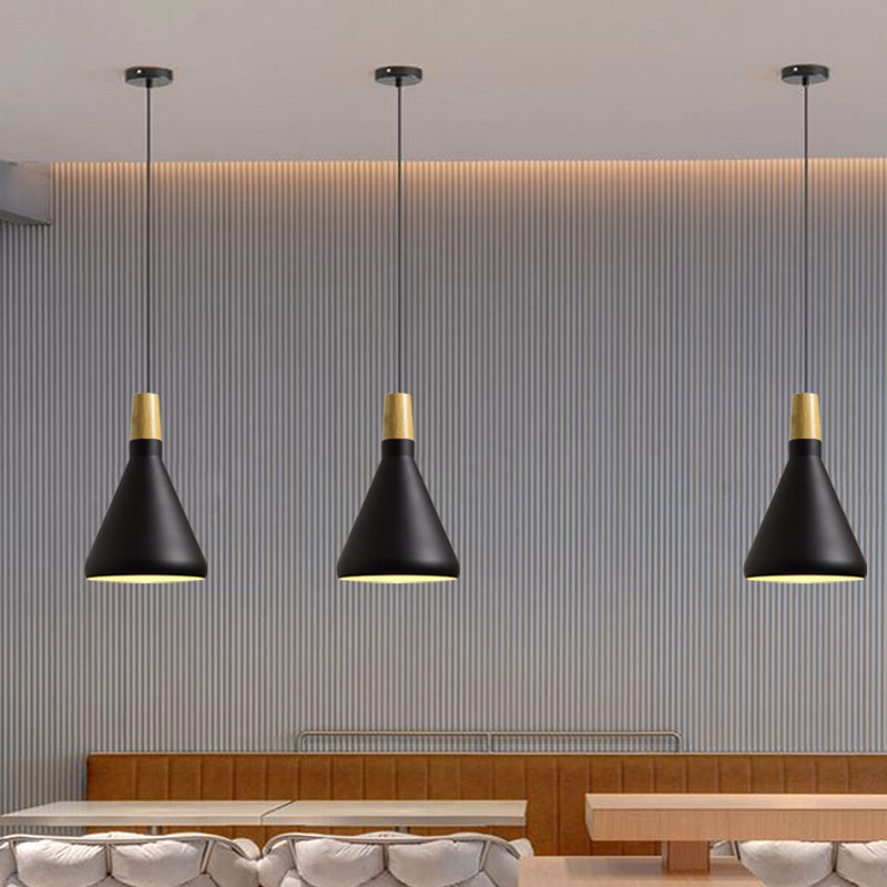 7’/11’/15’ W Cone Dining Table Pendant Light - Simple Metallic Design Adjustable Cord