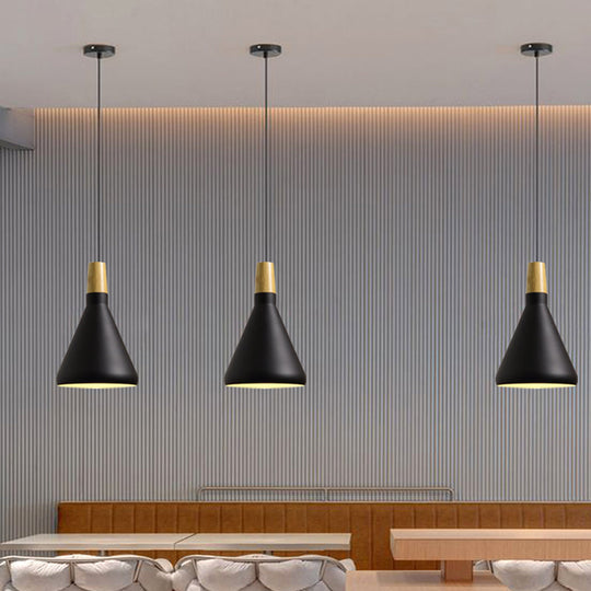 7’/11’/15’ W Cone Dining Table Pendant Light - Simple Metallic Design Adjustable Cord