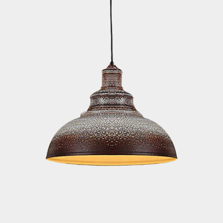 Blue/Rust Metal Barn Pulley Pendant Lamp - 1 Head Ceiling Lighting For Dining Room