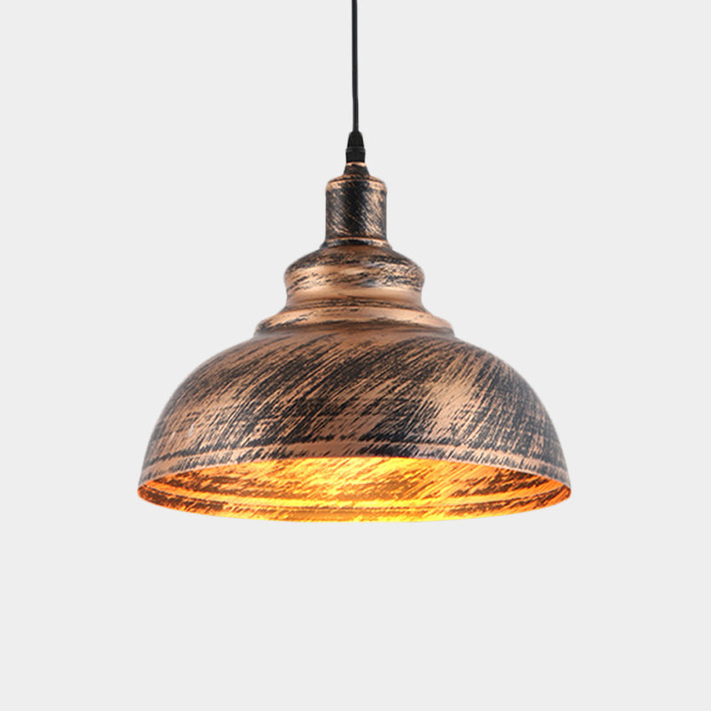 Rustic Countryside Barn Pendant Lamp - 1-Head 12’/16’ Wide Metallic Hanging Light Fixture For