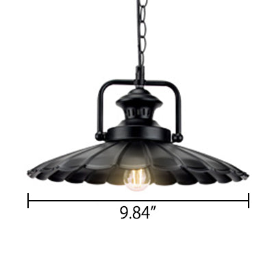 Vintage Industrial Metal Cone Pendant Lamp - Black Indoor Use