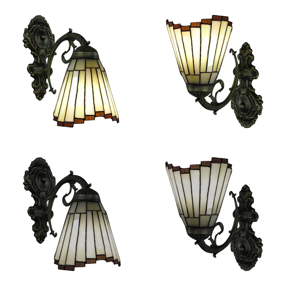 Tiffany Style Stained Glass Mini Wall Sconce For Bedroom With Single Light