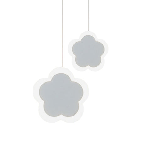 Contemporary White Led Acrylic Pendant Light - Flower Design Ceiling Suspension Lamp In Warm/White