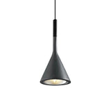 Industrial Bedside Pendant Lamp With Funnel Shade: Aluminum And Concrete Ceiling Light Fixture In