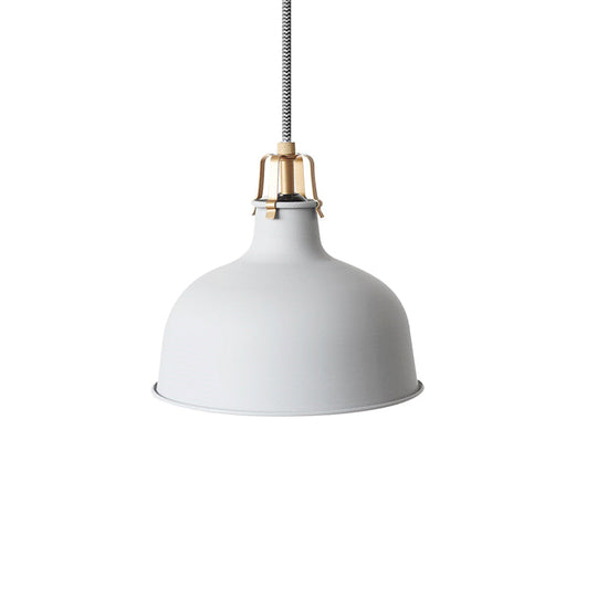 8.5’/13’ Minimalistic Dome Pendant Ceiling Light In Black/White - Metallic Finish For Living Room