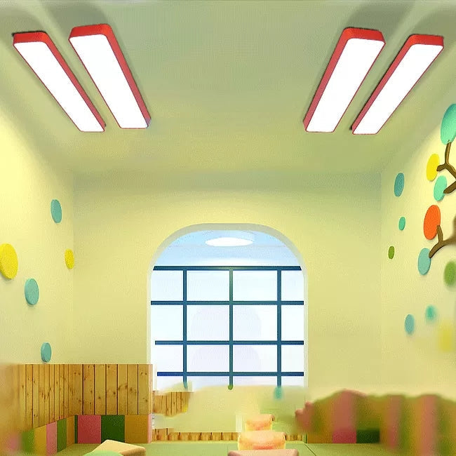 Candy Colored Led Ceiling Lamp For Baby And Kids Bedroom - Acrylic Linear Mount